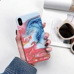 For iPhone X / XS Full Coverage Glossy Marble Texture Shockproof TPU Case