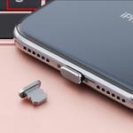 2pcs Universal 8 Pin Charging Port Metal Anti-Dust Plug for iPhone(Grey)