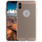 For iPhone XS MOFI Honeycomb Texture Breathable Protective Back Cover Case(Gold)