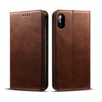For iPhone X / XS Suteni Calf Texture Horizontal Flip Leather Case with Holder & Card Slots & Wallet(Coffee)