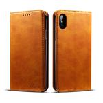 For iPhone X / XS Suteni Calf Texture Horizontal Flip Leather Case with Holder & Card Slots & Wallet(Brown)