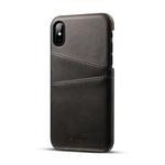 For iPhone X / XS Suteni Calf Texture Protective Case with Card Slots(Black)