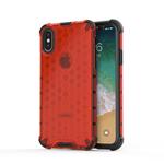 For iPhone X / XS Shockproof Honeycomb PC + TPU Protective Case (Red)