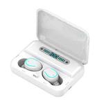 F9-5 Intelligent Noise Cancelling Touch Bluetooth Earphone with Charging Box, Supports Three-screen LED Power Display & HD Call & Power Bank & Siri(White)