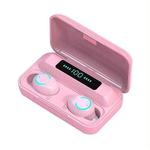 F9-9 TWS CVC8.0 Noise Cancelling Bluetooth Earphone with Charging Box, Support Touch Lighting Effect & Three-screen LED Power Display & Power Bank & Mobile Phone Holder & HD Call & Voice Assistant(Pink)