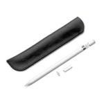 HQ57 Genuine Leather Texture Apple Pencil Plug-in Capacitive Pen Protective Case for iPad Pro(Black)