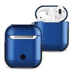 Varnished PC Bluetooth Earphones Case Anti-lost Storage Bag for Apple AirPods 1/2(Blue)