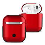 Varnished PC Bluetooth Earphones Case Anti-lost Storage Bag for Apple AirPods 1/2(Red)