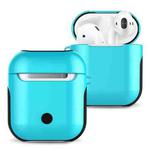 Varnished PC Bluetooth Earphones Case Anti-lost Storage Bag for Apple AirPods 1/2(Baby Blue)
