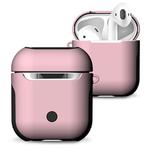 Frosted Rubber Paint + PC Bluetooth Earphones Case Anti-lost Storage Bag for Apple AirPods 1/2(Pink)