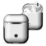 Frosted Rubber Paint + PC Bluetooth Earphones Case Anti-lost Storage Bag for Apple AirPods 1/2(White)