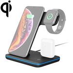 Z5 QI Vertical Magnetic Wireless Charger for Mobile Phones & Apple Watches & AirPods / Xiaomi Redmi AirDots, with Touch Ring Light (Black)