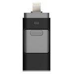 SHISUO 3 in 1 16GB 8 Pin + Micro USB + USB 3.0 Metal Push-pull Flash Disk with OTG Function(Black)