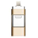 SHISUO 3 in 1 64GB 8 Pin + Micro USB + USB 3.0 Metal Push-pull Flash Disk with OTG Function(Gold)