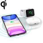 A04 3 in 1 Multi-function Qi Standard Wireless Charger for Mobile Phones & iWatch & AirPods (White)