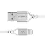 WK WDC-073 1m 2.4A Output Smart Series USB to 8 Pin Auto Cutout Data Sync Charging Cable (White)