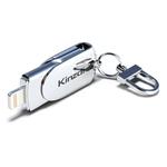 Kinzdi 128GB USB + 8 Pin Interface Metal Twister Flash U Disk (Silver)