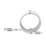 ROCK 2.4A 8 Pin Silicone Magnetic Charging Data Cable, Length: 1.8m(White)