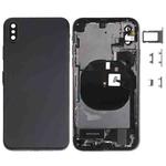 Battery Back Cover Assembly (with Side Keys & Speaker Ringer Buzzer & Motor & Camera Lens & Card Tray & Power Button + Volume Button + Charging Port + Signal Flex Cable & Wireless Charging Module) for iPhone XS(Black)