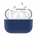 For AirPods Pro Solid Color Silicone Earphone Protective Case(Dark Blue)