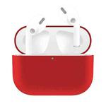 For AirPods Pro Solid Color Silicone Earphone Protective Case(Red)