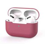 For AirPods Pro Solid Color Silicone Earphone Protective Case (Wine Red)