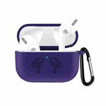For AirPods Pro Silicone Flip Cover Earphone Protective Case with Anti-drop Buckle(Purple)