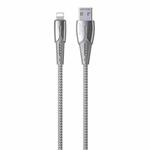 WK WDC-085 3A 8 Pin Goldsim Aluminum Alloy Charging Data Cable, Length: 1.2m(Silver)