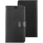 For iPhone XS GOOSPERY RICH DIARY Crazy Horse Texture Horizontal Flip Leather Case with Card Slots & Wallet (Black)