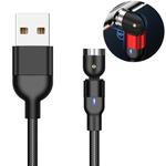 1m 2A Output USB Nylon Braided Rotate Magnetic Charging Cable, No Charging Head (Black)