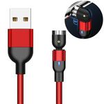 1m 2A Output USB Nylon Braided Rotate Magnetic Charging Cable, No Charging Head (Red)