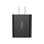 JOYROOM L-P183 Simple Series 18W Intelligent Travel Charger Wall Charger Adapter, US Plug (Black)