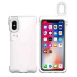 For iPhone X / XS Ring Flash Selfie Fill Light Protective Case(White)