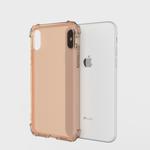 For iPhone X / XS Shockproof Transparent TPU Soft Case(Orange)