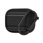 WIWU APC005 For Airpods Pro Shockproof Carbon Fiber Texture Bluetooth Earphone Protective Case (Black)