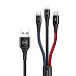 Mcdodo 3 in 1 CA-6220 Armor Series Micro USB + 8 Pin + Type-C to USB Cable, Length: 1.2m(Black)