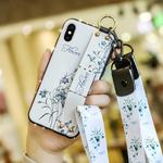 For iPhone X / XS Colorful Painted Shockproof TPU + Cloth Texture Case(White)