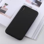 For iPhone X / XS Shockproof Solid Color Liquid Silicone Feel TPU Case (Black)