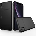 For iPhone XR Shockproof Rugged Armor Protective Case with Card Slot(Black)