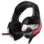 ONIKUMA K5 Pro Adjustable PC Gaming Headphone with Microphone, Upgrade Version(Black Red)