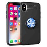 For iPhone X / XS Shockproof TPU Case with Holder (Black Blue)