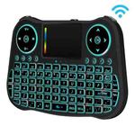 MT08 2.4GHz Mini Wireless Air Mouse QWERTY Keyboard with Colorful Backlight & Touchpad & Multimedia Control for PC, TV(Black)