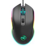 HXSJ A866 USB 6400DPI Four-speed Adjustable RGB Light-emitting Wired Game Optical Mouse, Cable Length: 1.5m