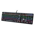 MSEZ HJK900-10 104-keys Ordinary Two-color Keycap Colorful Backlight Wired Mechanical Gaming Keyboard(Black)