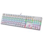 MSEZ HJK900-10 104-keys Ordinary Two-color Keycap Colorful Backlight Wired Mechanical Gaming Keyboard(Silver)