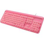 MSEZ HJK960-3 104-keys Electroplated Round Ice Crystal Two-color Punk Keycap Colorful Backlit Wired Mechanical Gaming Keyboard(Pink)