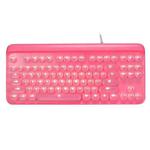 MSEZ HJK916-3 104-keys Round Ice Crystal Two-color Punk Keycap White Backlit Wired Mechanical Gaming Keyboard(Pink)