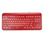 MSEZ HJK916-3 104-keys Round Ice Crystal Two-color Punk Keycap White Backlit Wired Mechanical Gaming Keyboard(Red)