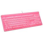 MSEZ HJK970-4 104-keys Square Ice Crystal Two-color Chocolate Keycap Colorful Backlit Wired Mechanical Gaming Keyboard(Pink)