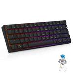 RK61 61 Keys Bluetooth / 2.4G Wireless / USB Wired Three Modes Blue Switch Tablet Mobile Gaming Mechanical Keyboard with RGB Backlight, Cable Length: 1.5m (Black)